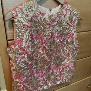 Vintage NELLY DE GRAB 1960s Pink and Gold Lurex Shell Top